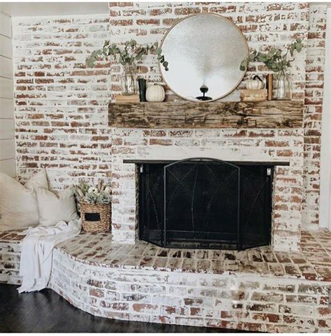 Your fireplace is the family bonding place where you spend some quality time with your kids, parents, partners, or friends. Fireplaces by Nikki Stiver | Diy brick wall, White wash ...