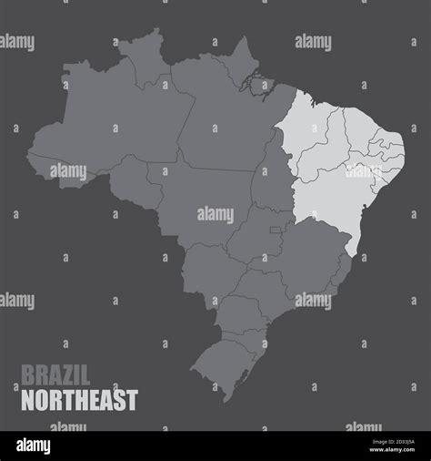 Brazil Northeast Region Map Stock Vector Image And Art Alamy