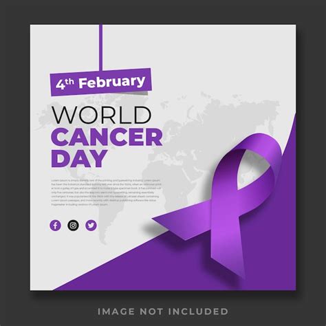 Premium Psd World Cancer Day D Purple Social Media Post