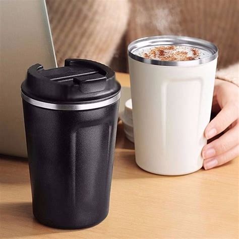 Stainless Steel Travel Coffee Mug With Lids Double Wall Insulated Coffee Cup For Home Office