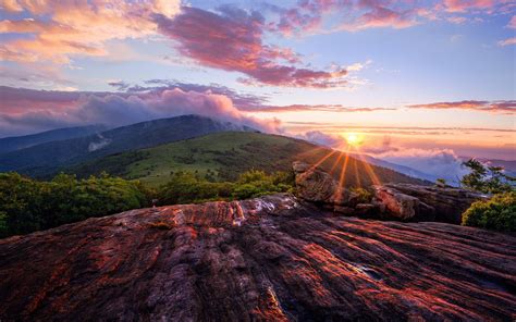 Beautiful Mountain Sunset Landscape Hd Wallpaper
