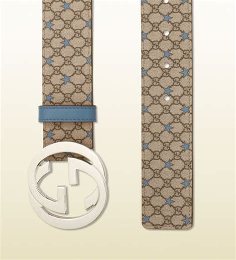 Gucci Gg Supreme Canvas Belt With Interlocking G Buckle In Beige For