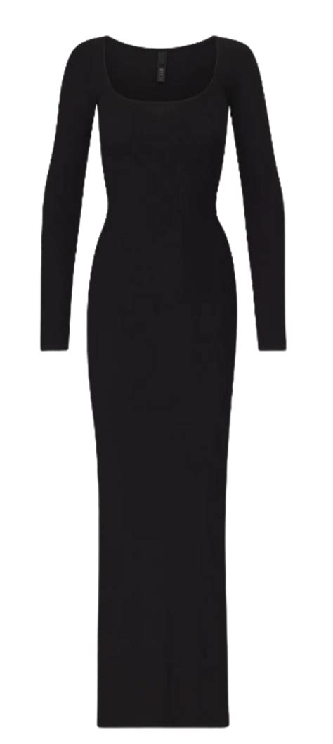 Skims Soft Lounge Long Sleeve Onyx Dress Whats On The Star