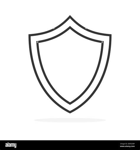 Outline Shield Icon Isolated Black Vector Shield Icon Shield In Flat