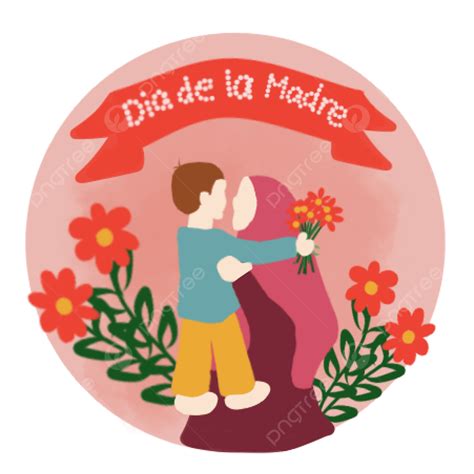 Dia De La Madre Con Plena Flor En Marco Png Mamá E Hijo En Dia De La
