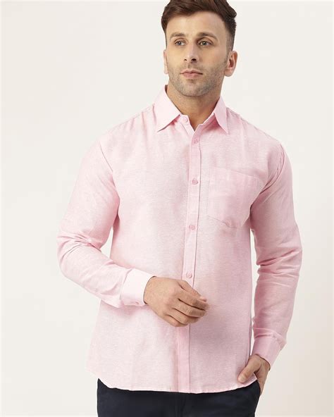 Buy Mens Pink Cotton Shirt Online At Bewakoof