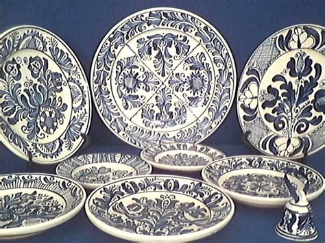 Bluewhite Ceramics Folk Art Pottery Folk