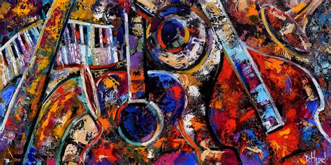 Abstract Music Painting Art Musical Instruments Paintings Colorful