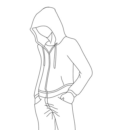 Anime Hoodie Drawing Template Anime Boy With Hoodie Outline Page 2