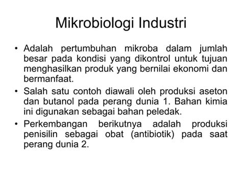 Mikrobiologi Industri Ppt