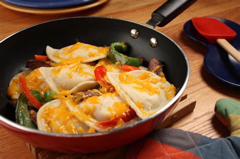 Planning a quiet christmas dinner for two? Cheesesteak Pierogies | MrFood.com