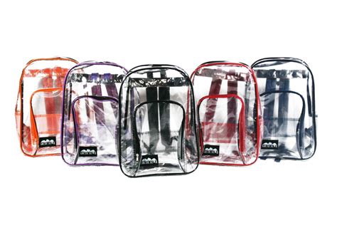 Wholesale Clear 17 Backpack 5 Assorted Colors Dollardays