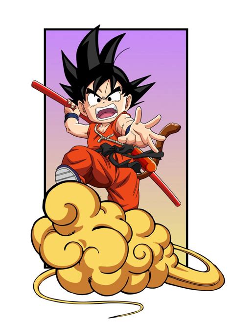 Goku With Kintoun Poster By Fill Art Displate Dragon Ball Art