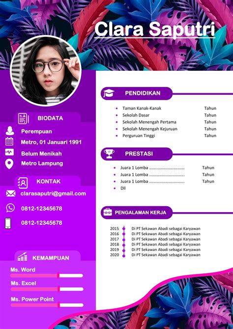 Contoh Cv Yang Menarik Desain Cv Creative Cv Template Desain Resume Sexiz Pix