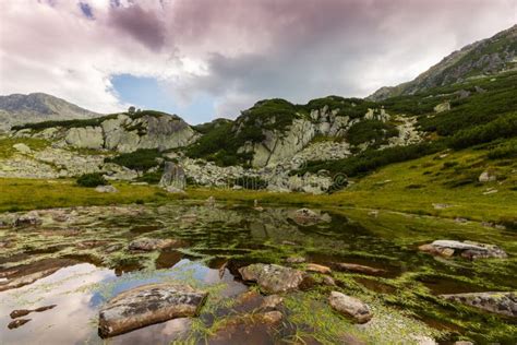 Dramatic Scenery In High Mountains In The Alps In Summer Stock Image