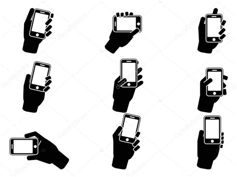 Hand Holding Smartphone Icons Stock Vector By ©huhulin 21613069