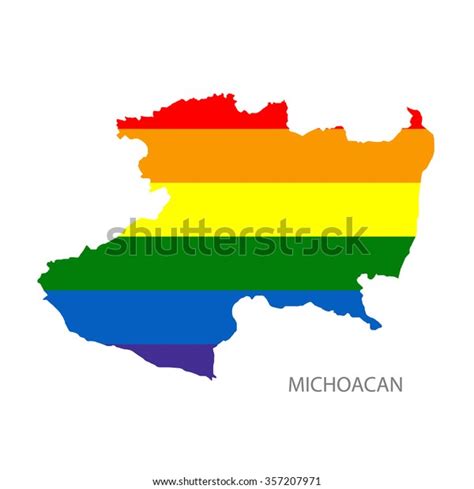 Vector Rainbow Map Michoacan Colors Lgbt Stock Vector Royalty Free