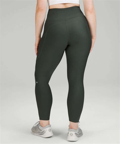 Lululemon Fast And Free High Rise Fleece Tight 28 Smoked Spruce
