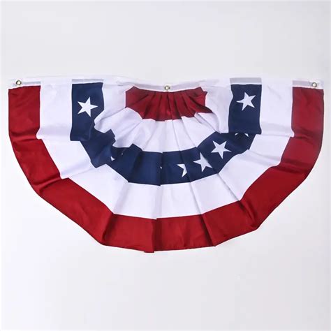 American Flag Bunting Usa Pleated Fan Flag Outdoor Vivid Temu