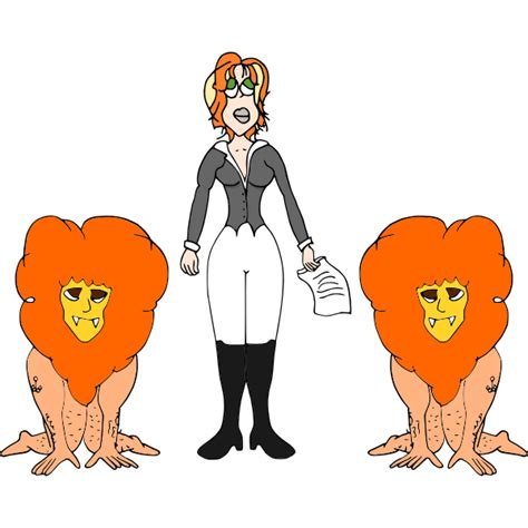 Woman With Male Lions Free Svg