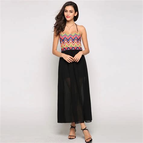 Summer Dress Sexy Women Maxi Dress O Neck Sleeveless Chiffon Casual