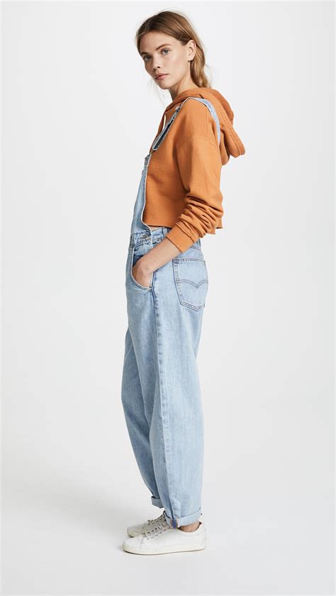 Lyst Levis Baggy Overalls In Blue