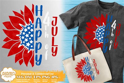 4th of July Sunflower SVG | American Sunflower SVG - DIDIKO designs