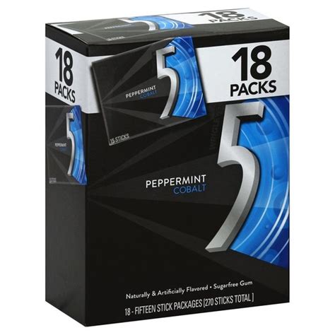 5 Gum Peppermint Cobalt Sugarfree Gum 15 Ct Instacart