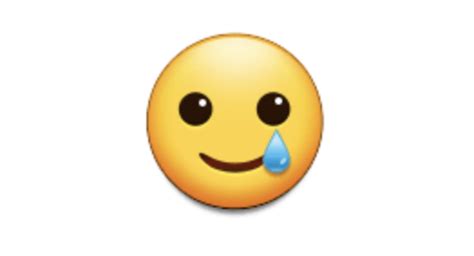 A Face Smiling With A Single Tear Sh Emojipedia