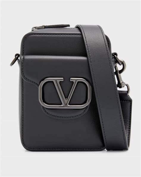 Moschino Mens Textured Logo Crossbody Bag Neiman Marcus