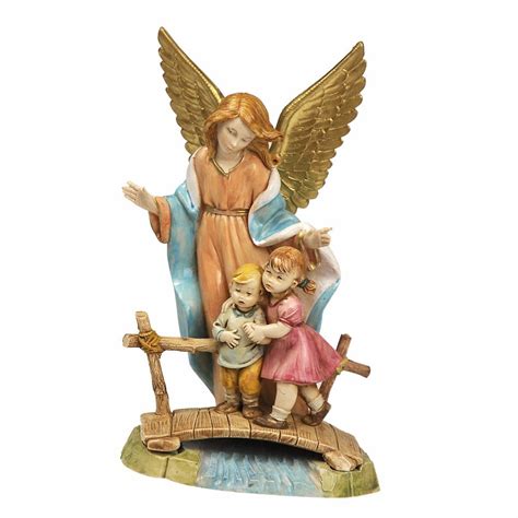 Statue Guardian Angel With Children Fontanini