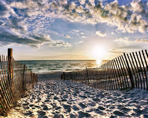 Sunset Beach 30a Rosemary Florida White Sand Pathway Art Photograph By