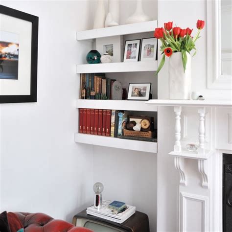 If your bedroom's design includes an alcove then use that space to make a focal point in your bedroom or a place that can function as a separate area. Alcove floating shelves | Shelving ideas | housetohome.co.uk