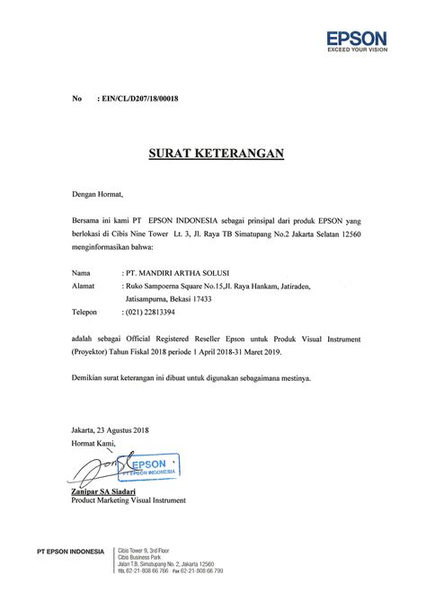 Contoh surat keterangan kerja untuk psbb akan admin bahas di bawah ini. Certificate | PT. Mandiri Artha Solusi