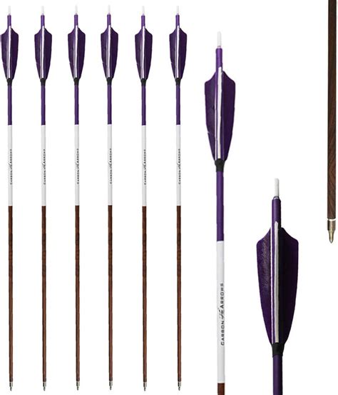 Letszhu 500 Spine Targeting Carbon Arrows With Feathers