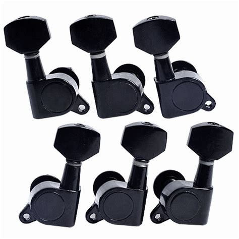 Kmise 3r3l Acoustic Guitar Tuning Pegs Machine Head Tuners Guitar Parts Replacement Black