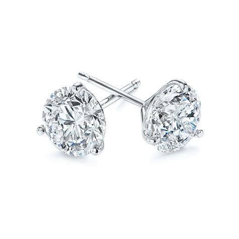 T ポイント5倍 3 4 Carat 4 Prong Set Diamond Unisex Stud Earrings in 14K