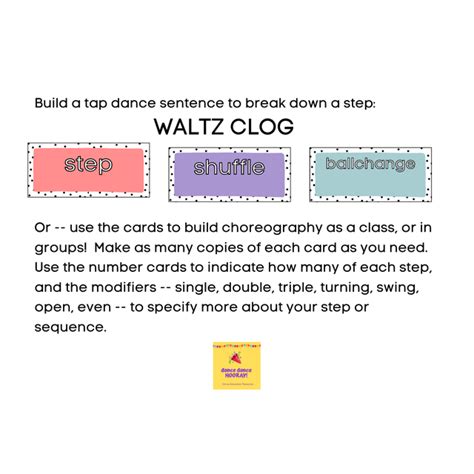 Tap Dance Sentences Terminology Flashcards For Choreography And Review