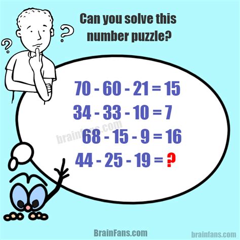 Number Puzzle With Answer Number And Math Puzzle Brainfans