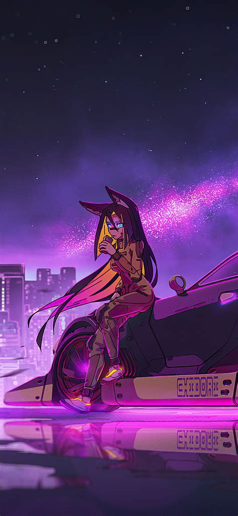 Anime Girl Cyberpunk Ride Iphone Xs Iphone 10 Iphone X Background