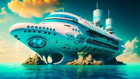 An Artist S Rendering Of Futuristic Ship Floating In The Ocean