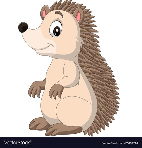 Cartoon Happy Hedgehog Standing Royalty Free Vector Image