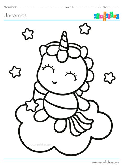 Dibujos para Colorear de Unicornios. Descargar libro para colorear.