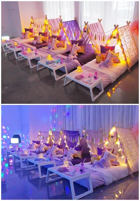 Game night at your house will be a night they won't forget; Our beautiful Slumber Party Tent Unicorn Party - Paging ...