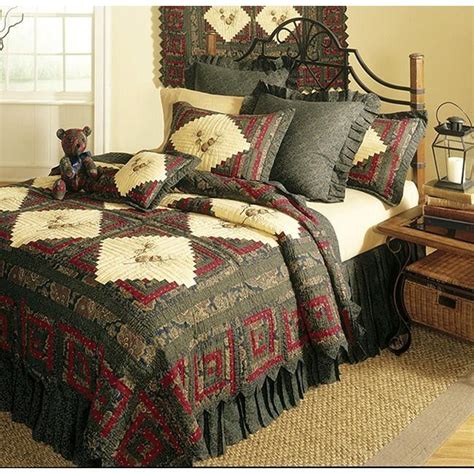 Designer bed comforters sets bedding set 100% polyester fiber household brief plant pillowcase duvet cover sets comfortable blanket 129 g2. A rustic bedroom that appeals to me. | Log cabin bedding ...