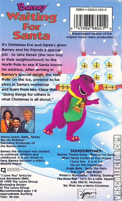 Barney Goes To School Sing Along Vhs 1990 Waiting For Santa And