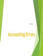Common Types Of Accounting Errors Misclassification Revenue Course Hero