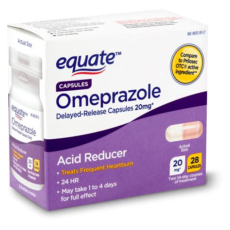 Equate Omeprazole Delayed Release Capsules 20 Mg 28 Count
