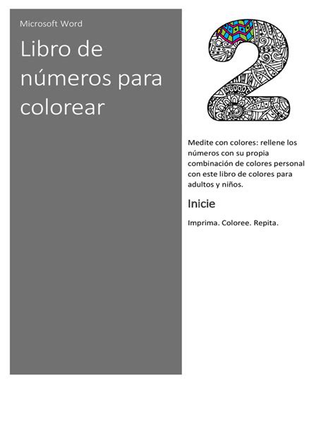 Libro De Números Para Colorear