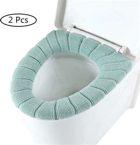 Toilet Seat Cover Pads Bathroom Soft Fibers Thicker Warmer Stretchable
